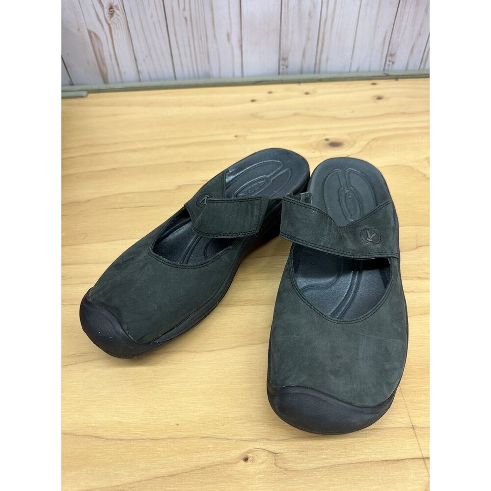 Keen Saratoga Leather Slip On Mule Sandal Women’s 9.5 Gray Casual Comfort Shoe